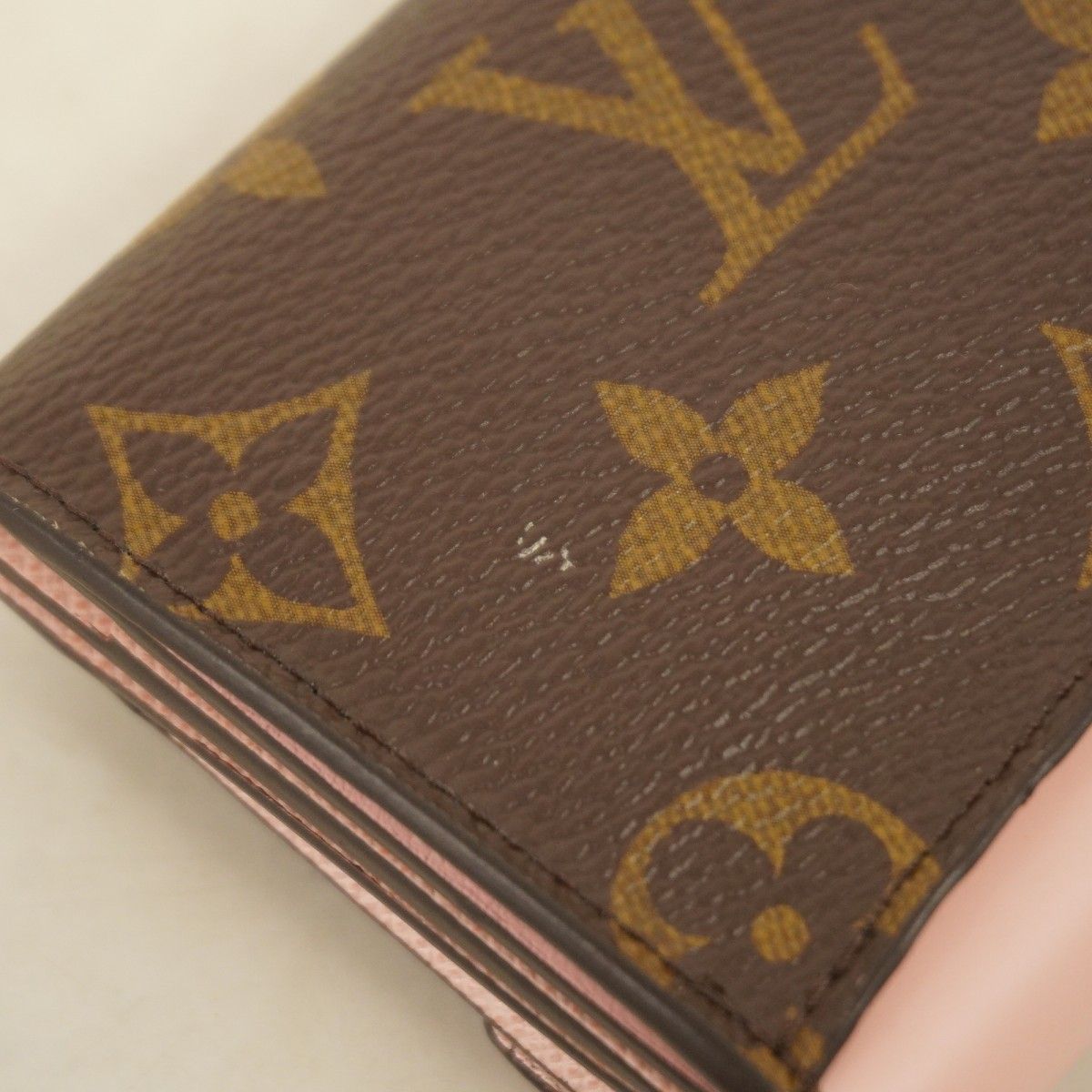Louis Vuitton Trifold Wallet Monogram Portefeuille Zoe Brown Rose Velours — view 6