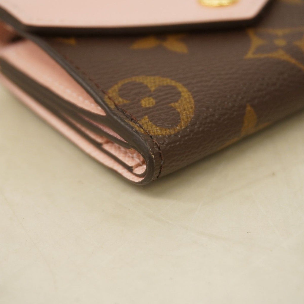 Louis Vuitton Trifold Wallet Monogram Portefeuille Zoe Brown Rose Velours — view 5