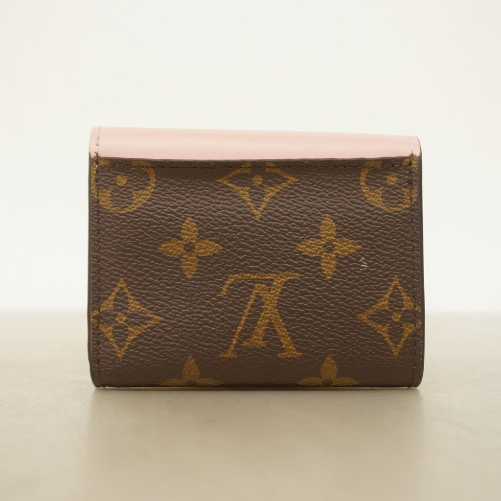 Louis Vuitton Trifold Wallet Monogram Portefeuille Zoe Brown Rose Velours — view 7