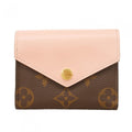 Louis Vuitton Trifold Wallet Monogram Portefeuille Zoe Brown Rose Velours