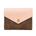 Louis Vuitton Trifold Wallet Monogram Portefeuille Zoe Brown Rose Velours