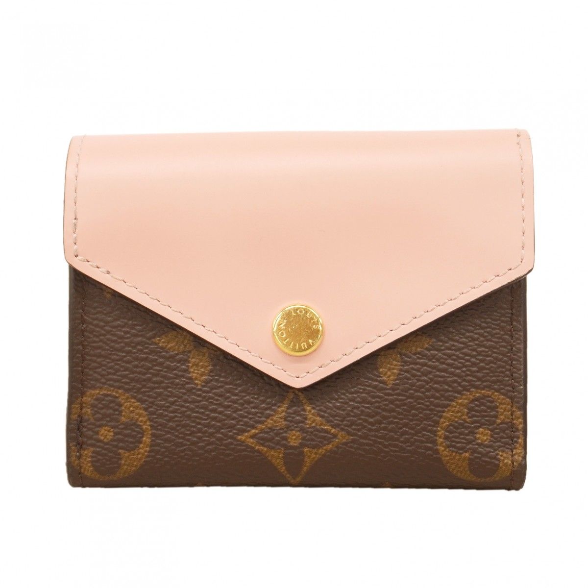 Louis Vuitton Trifold Wallet Monogram Portefeuille Zoe Brown Rose Velours