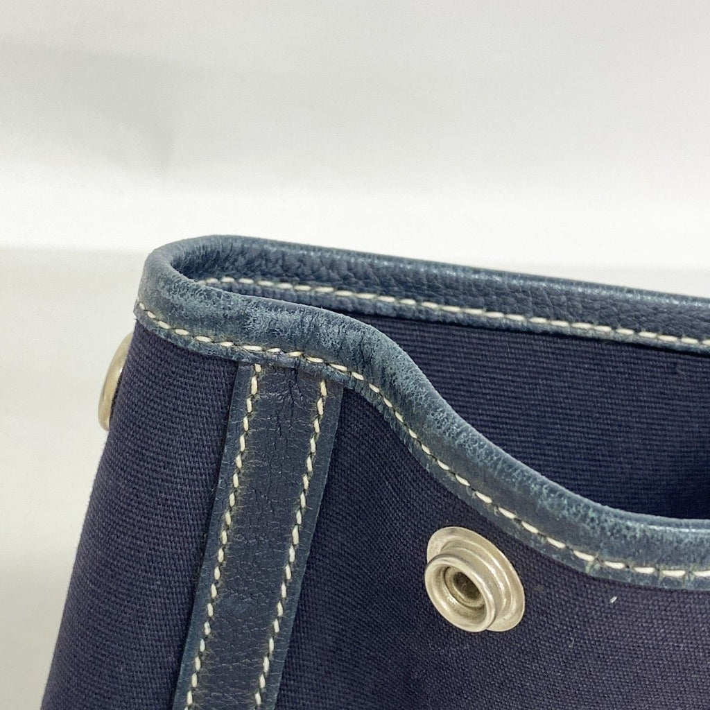 Hermes Handbag Garden Party TPM Toile Officier Navy Silver — view 6
