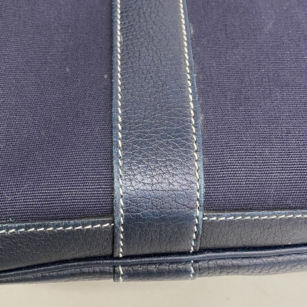 Hermes Handbag Garden Party TPM Toile Officier Navy Silver — view 7