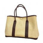 Hermes Tote Garden Party PM Toile Ash Brown Silver