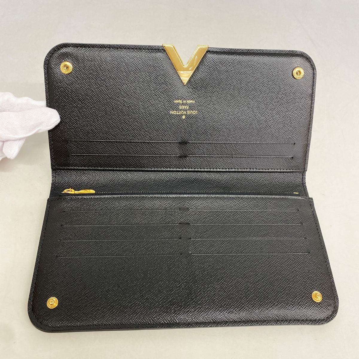 Louis Vuitton Wallet Monogram Portefeuille Kimono Brown Noir — view 3