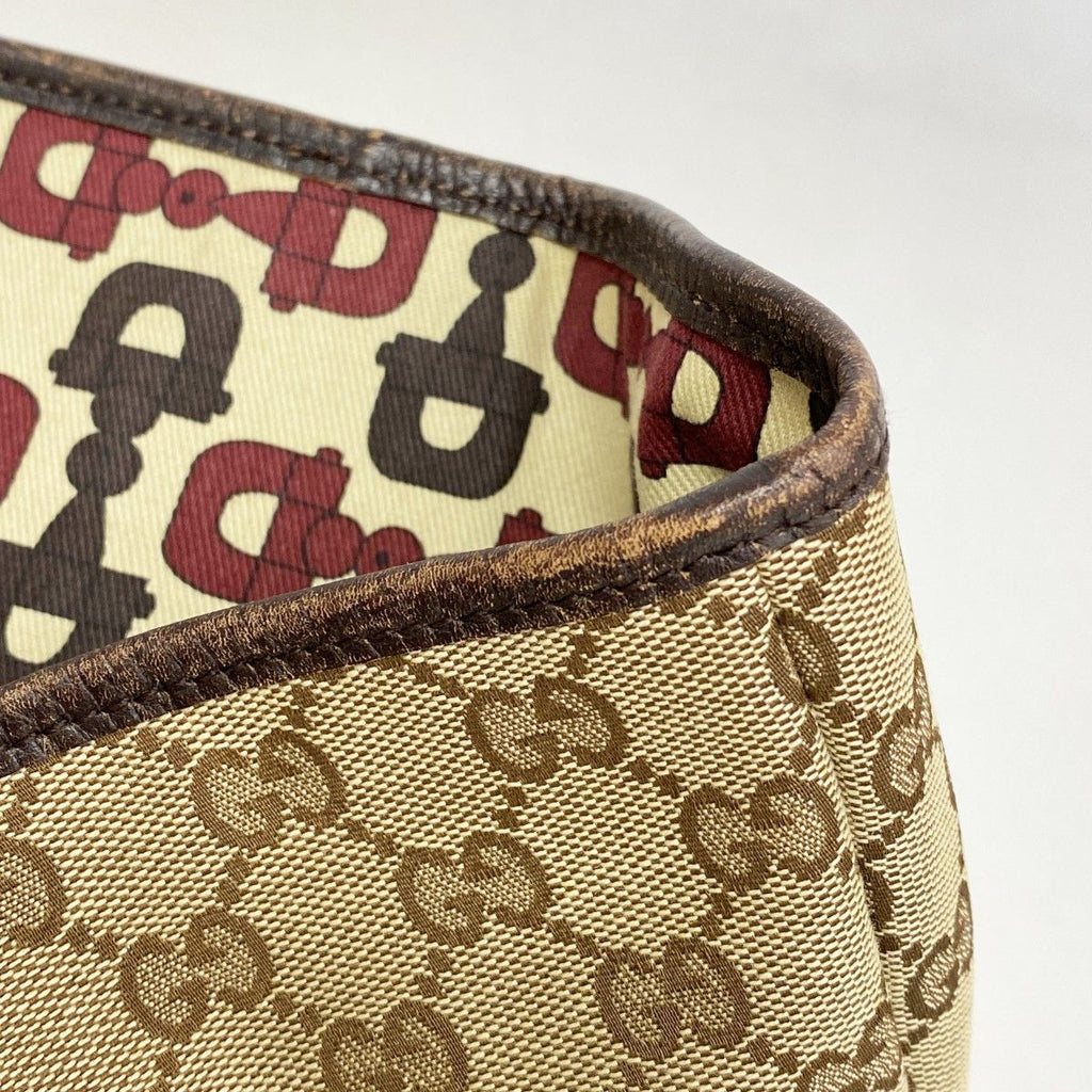 Gucci Tote GG Canvas Sherry Line Beige Brown Champagne Gold — view 7