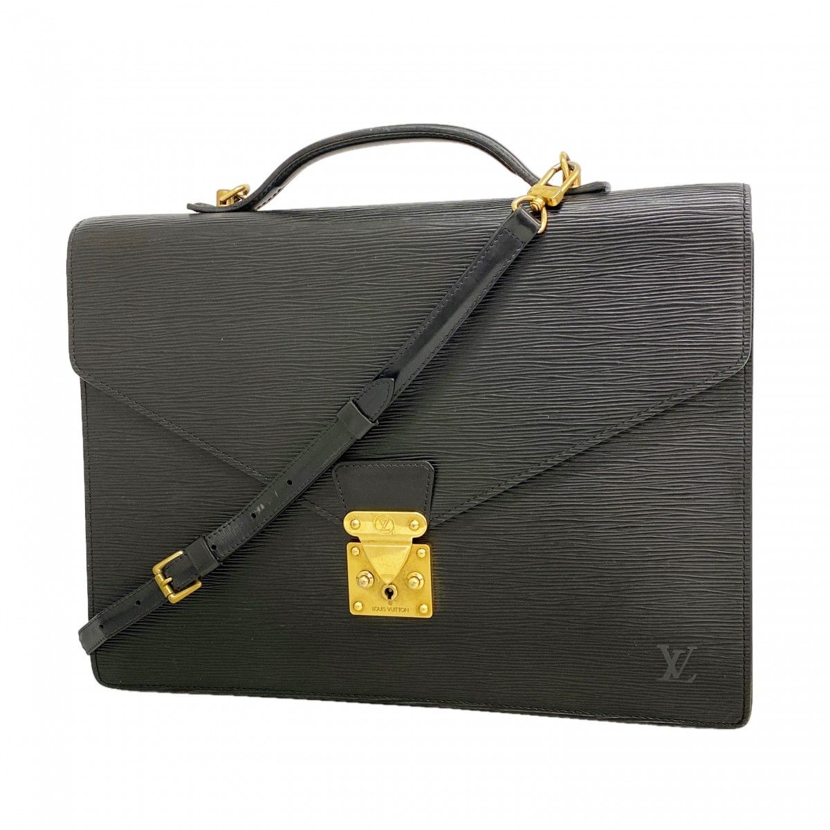 Louis Vuitton Briefcase Epi Porte Documents Bandouliere Noir 2-Way