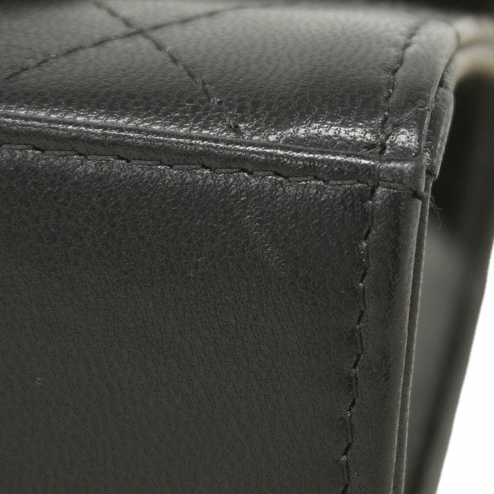Chanel Shoulder Bag Quilted Lambskin Black Champagne Gold — view 7