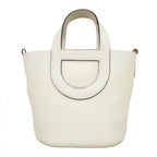 Hermes Handbag in the Loop 18 Taurillon Clemence New White Gold