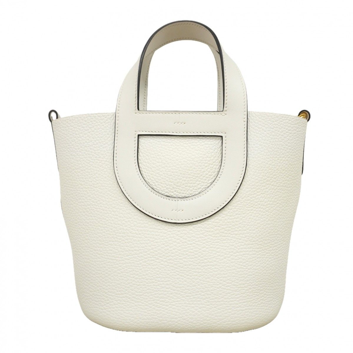 Hermes Handbag in the Loop 18 Taurillon Clemence New White Gold
