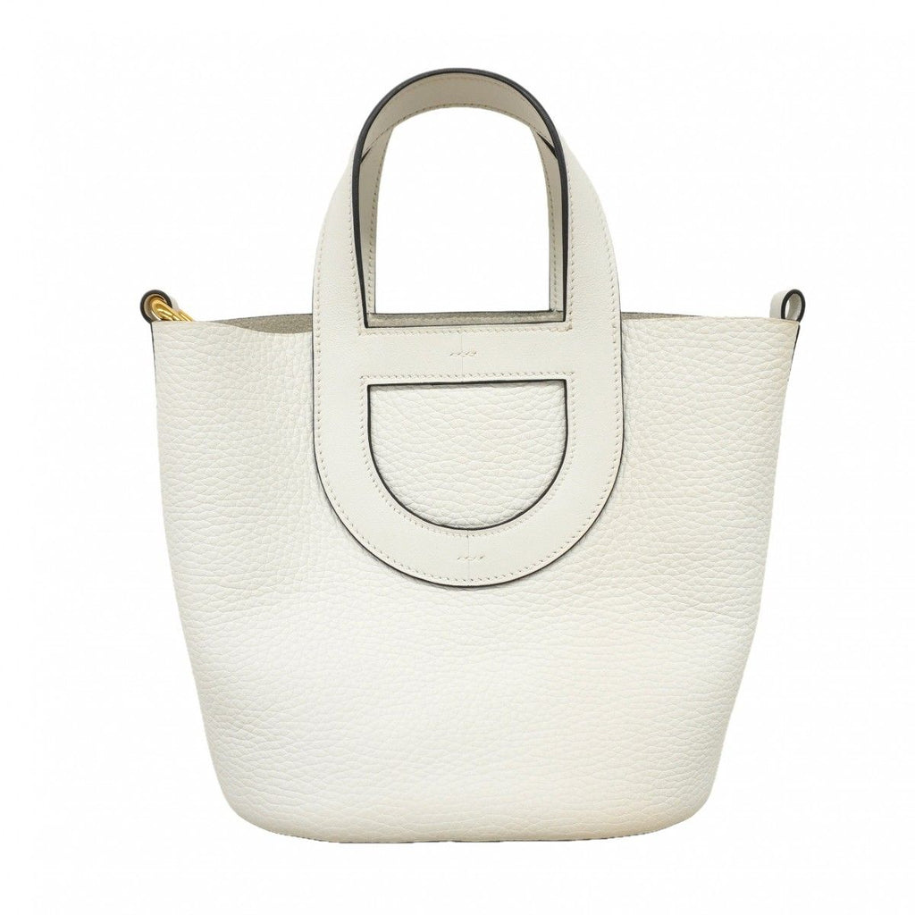 Hermes Handbag in the Loop 18 Taurillon Clemence New White Gold — view 8