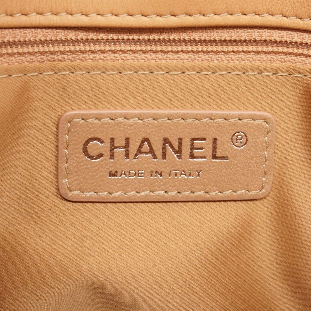 Chanel Shoulder Bag Quilted Lambskin Beige Silver — view 5