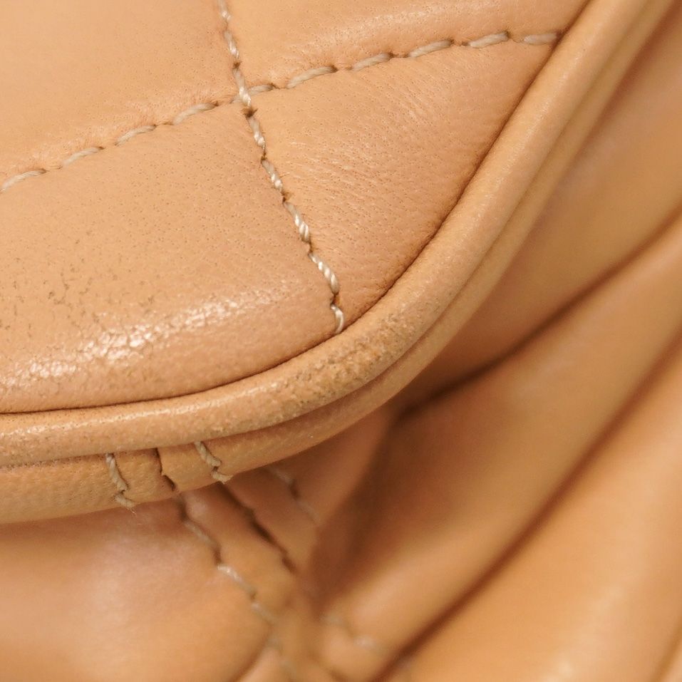 Chanel Shoulder Bag Quilted Lambskin Beige Silver — view 6