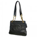 Chanel Chain Tote Lambskin Black Gold
