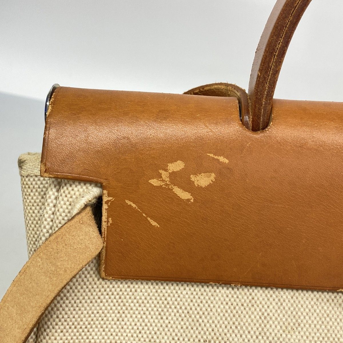 Hermes Handbag Herbag PM Toile Ash Natural Silver 2-Way — view 6