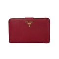 Prada Bifold Wallet Red Leather