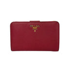 Prada Bifold Wallet Red Leather