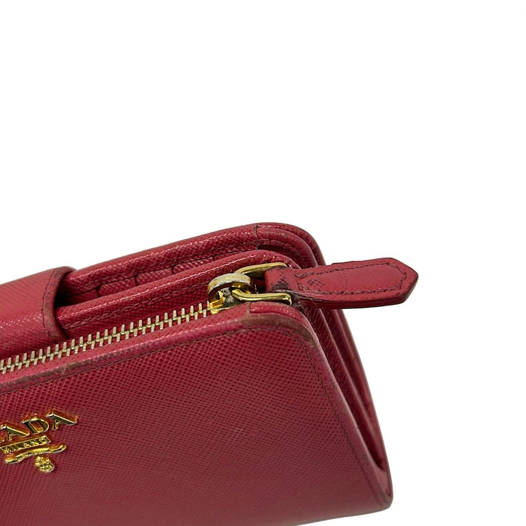 Prada Bifold Wallet Red Leather — view 7