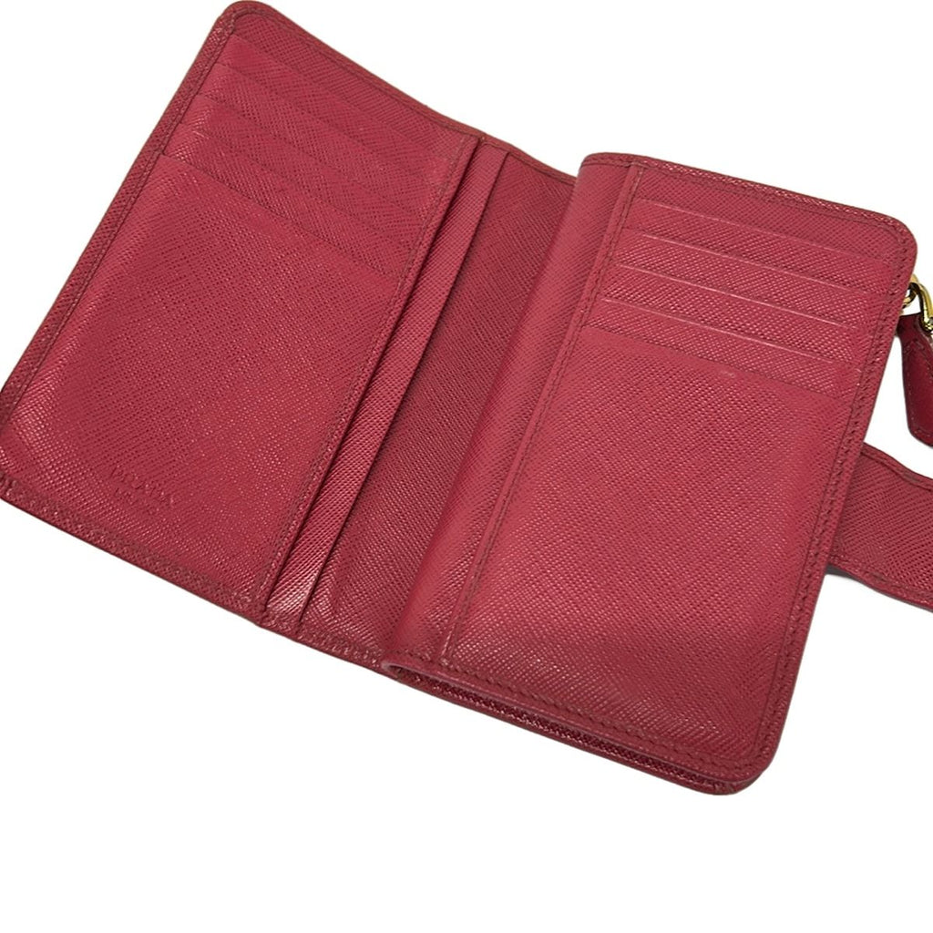 Prada Bifold Wallet Red Leather — view 3