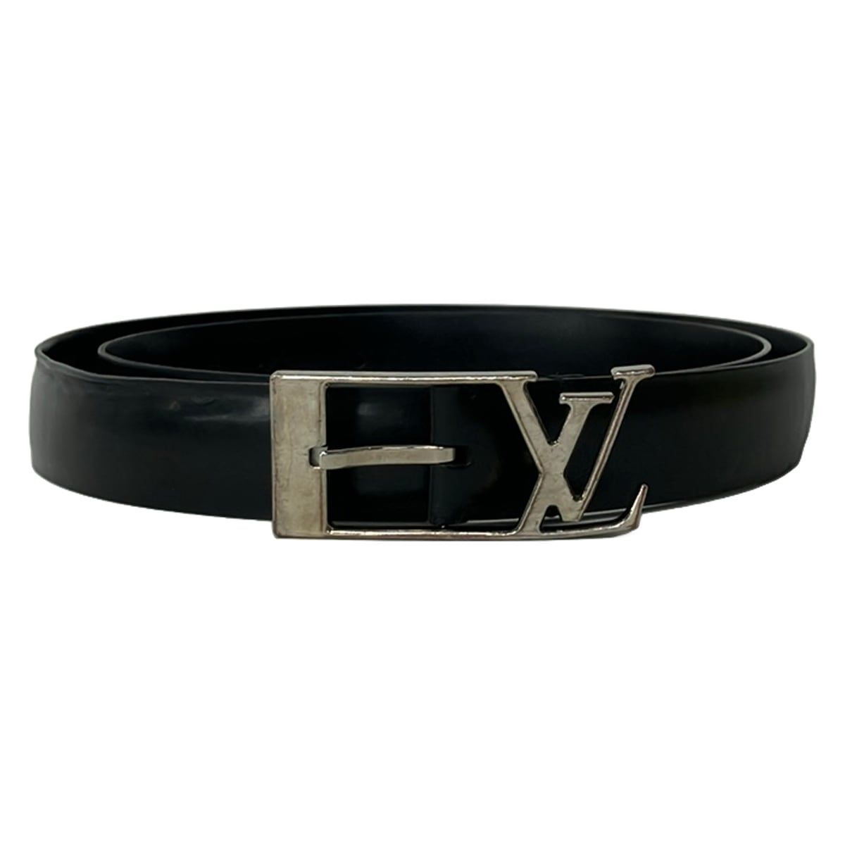 Louis Vuitton Belt 105 42 Ceinture Anagram 30 Black Silver Leather