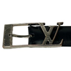 Louis Vuitton Belt 105 42 Ceinture Anagram 30 Black Silver Leather — view 3
