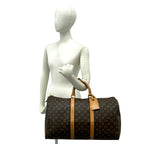 Louis Vuitton Vintage Keepall 50 Monogram Leather Boston Bag Brown — view 2