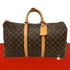 Louis Vuitton Vintage Keepall 50 Monogram Leather Boston Bag Brown