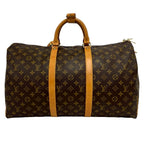 Louis Vuitton Vintage Keepall 50 Monogram Leather Boston Bag Brown — view 3