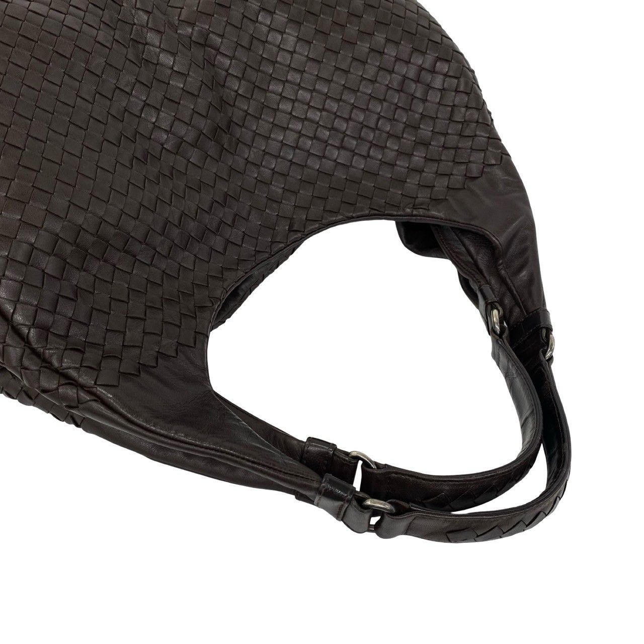 Bottega Veneta Campana Intrecciato Leather Shoulder Bag Brown — view 4