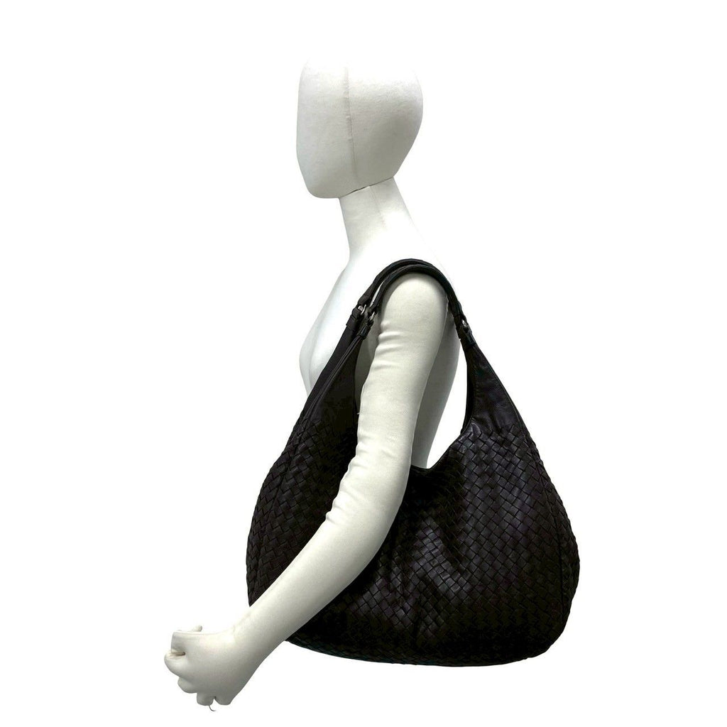 Bottega Veneta Campana Intrecciato Leather Shoulder Bag Brown — view 2