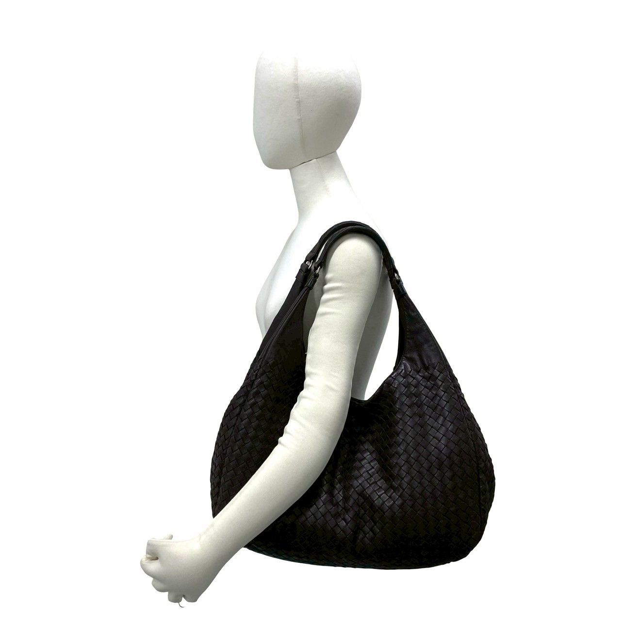 Bottega Veneta Campana Intrecciato Leather Shoulder Bag Brown — view 2