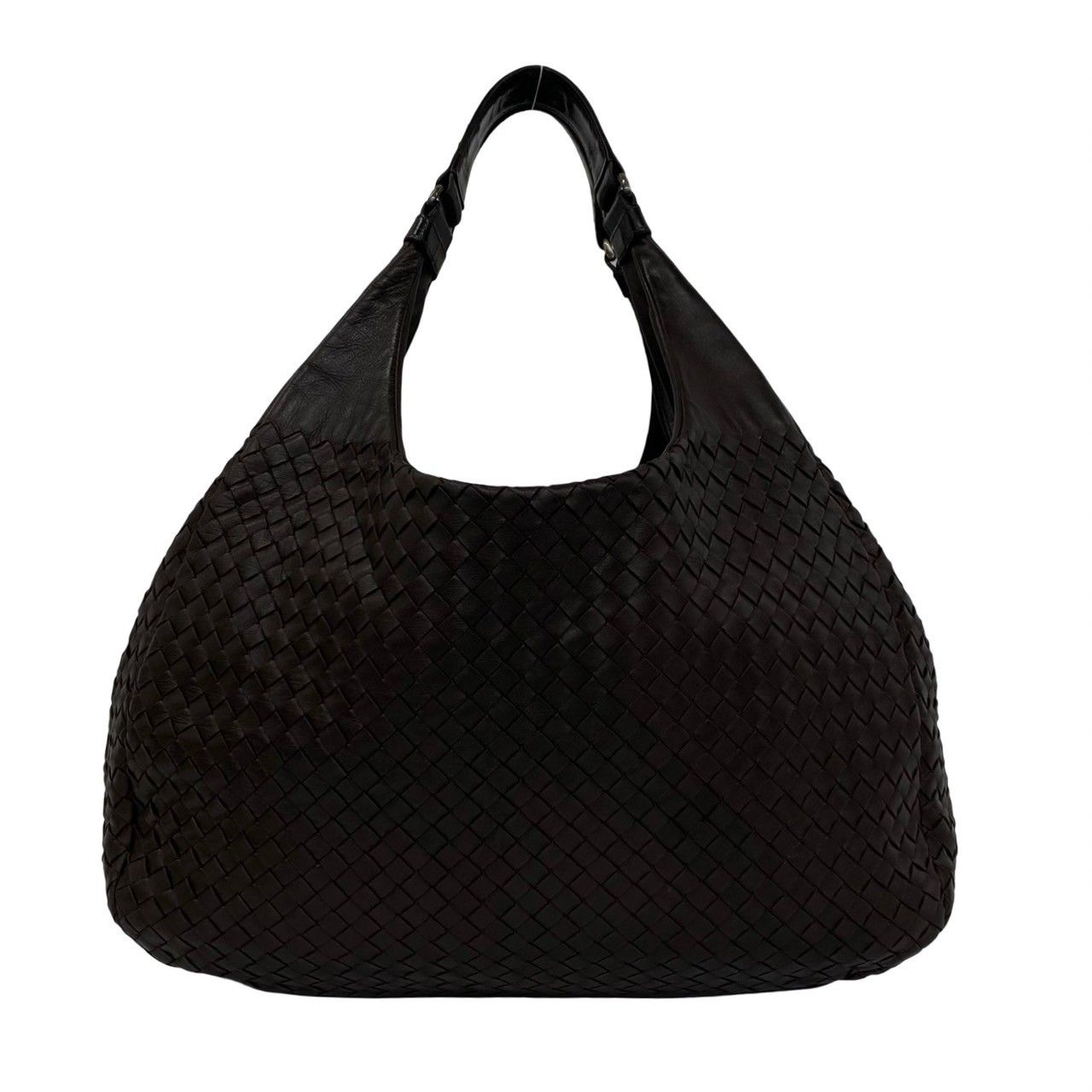 Bottega Veneta Campana Intrecciato Leather Shoulder Bag Brown — view 3