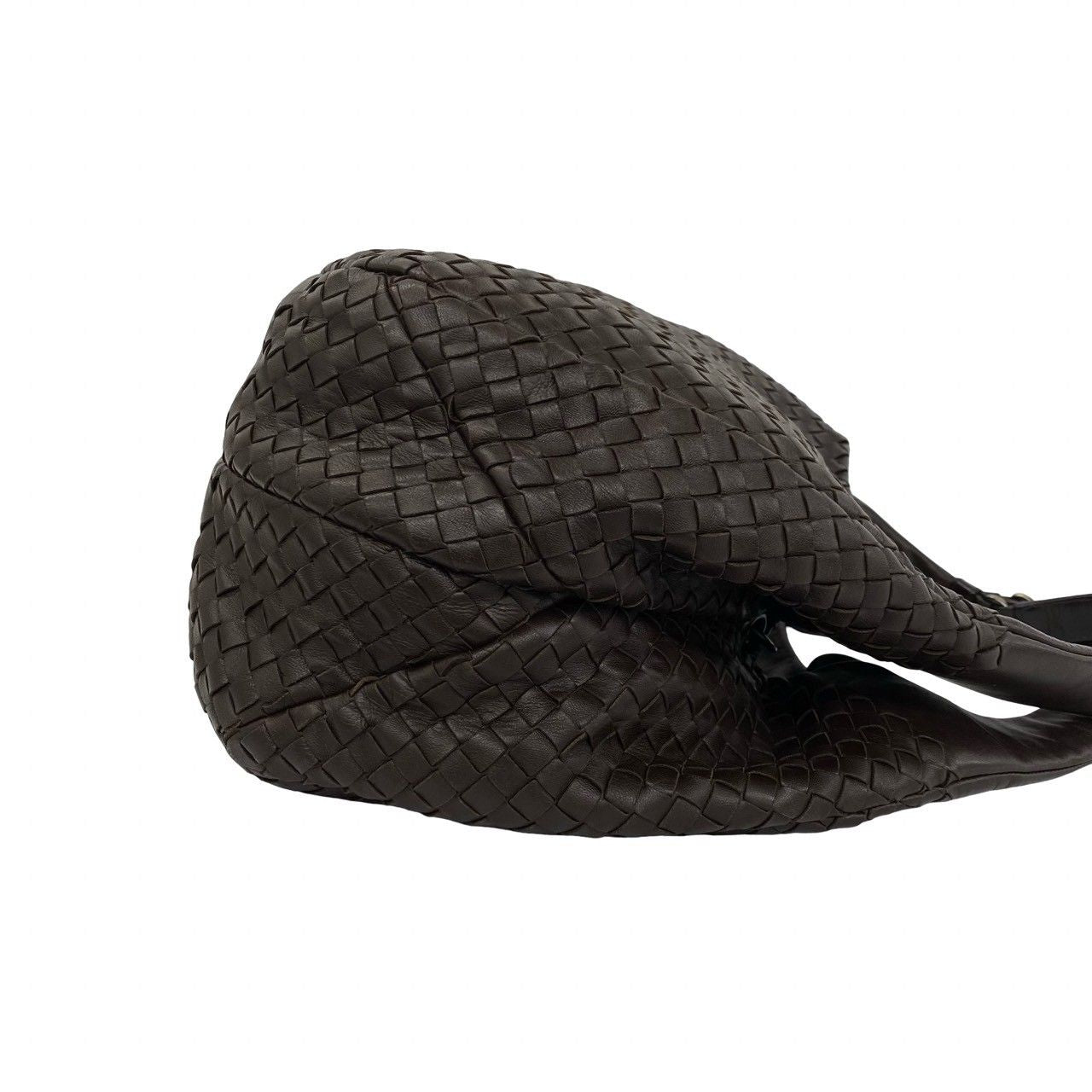 Bottega Veneta Campana Intrecciato Leather Shoulder Bag Brown — view 6