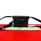Chanel And Vintage CC Logo Lambskin Tassel Shoulder Bag Vanity Black