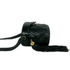 Chanel And Vintage CC Logo Lambskin Tassel Shoulder Bag Vanity Black — view 5