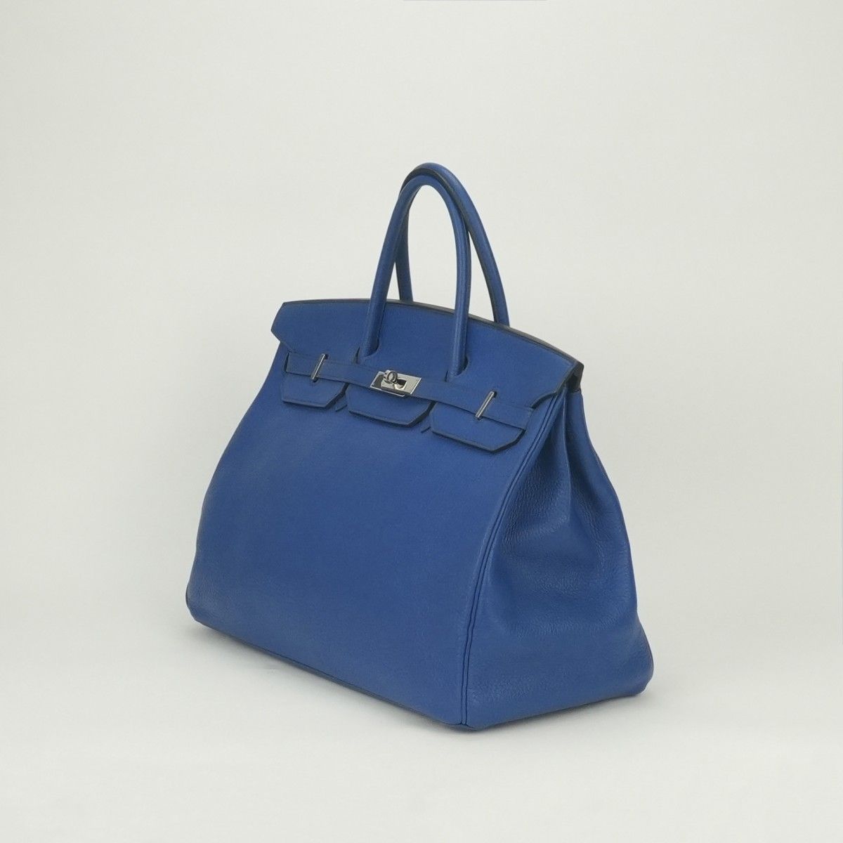Hermes Birkin 40 Tote Togo Blue France Silver — view 2