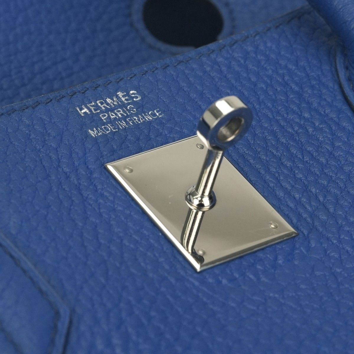Hermes Birkin 40 Tote Togo Blue France Silver — view 8