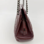 Chanel CC Logo Quilted Chain Shoulder Bag Leather Bordeaux Red Silver Vintage — view 8
