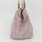Chanel New Travel Line CC Logo Handbag Nylon Leather Pink Gold Vintage — view 5