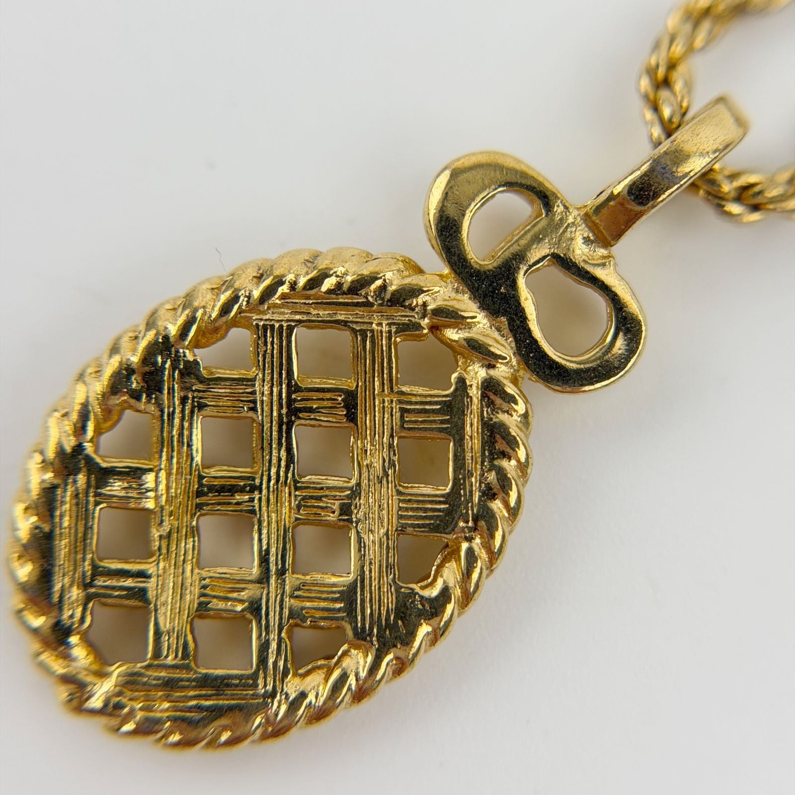 Dior CD Logo Necklace Plated Gold Vintage — view 5