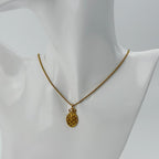 Dior CD Logo Necklace Plated Gold Vintage