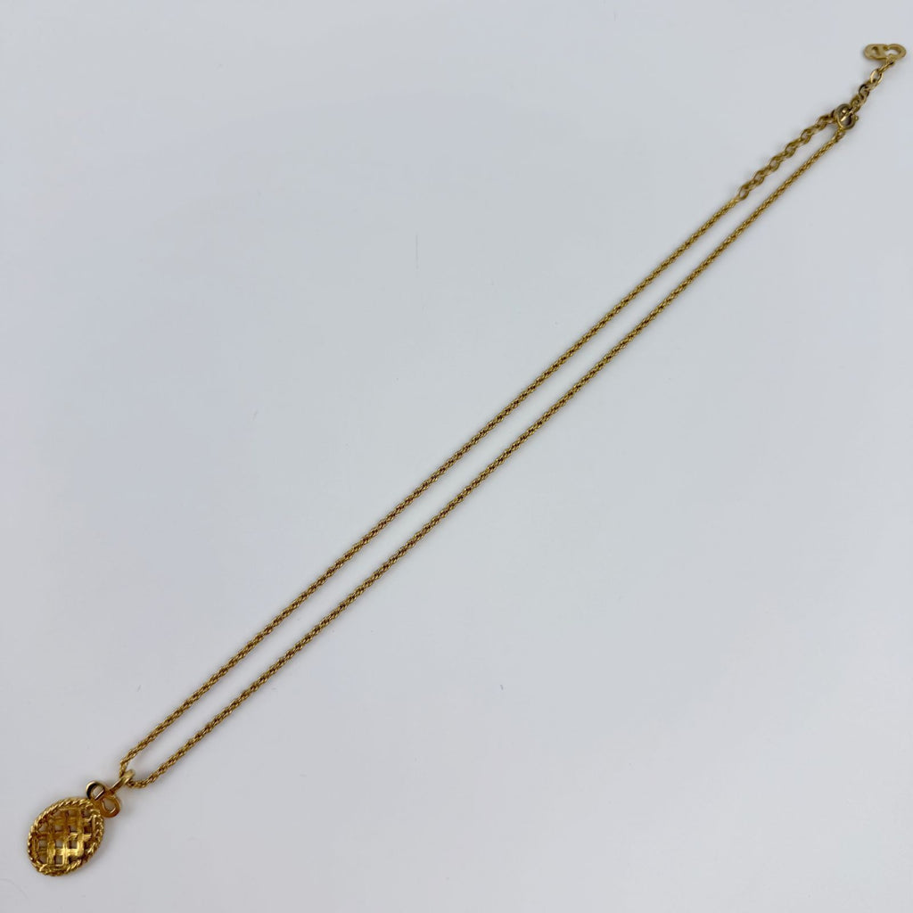 Dior CD Logo Necklace Plated Gold Vintage — view 3