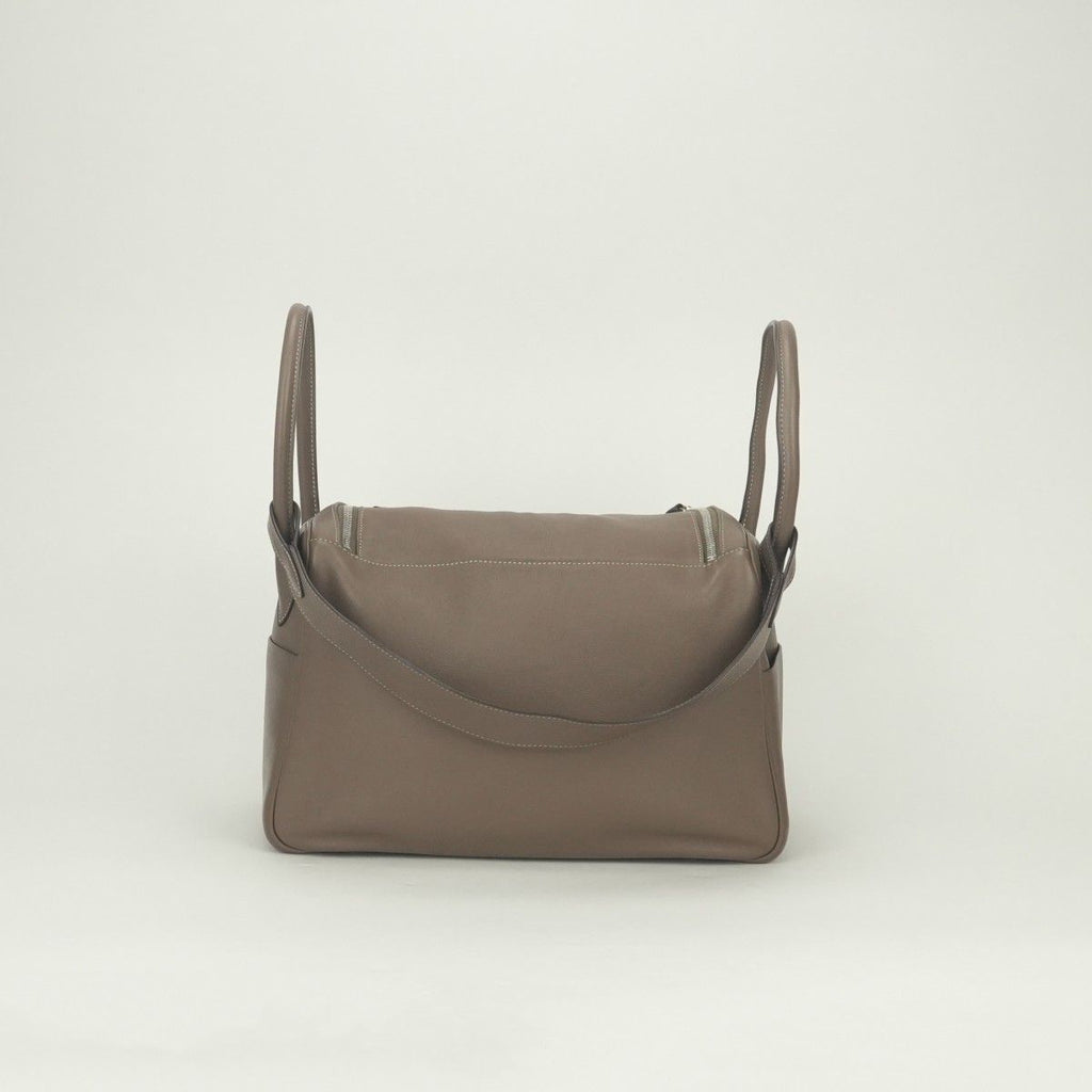 Hermes Lindy 34 Tote Shoulder Bag Swift Etoupe Gray Silver 2-Way Veau — view 3