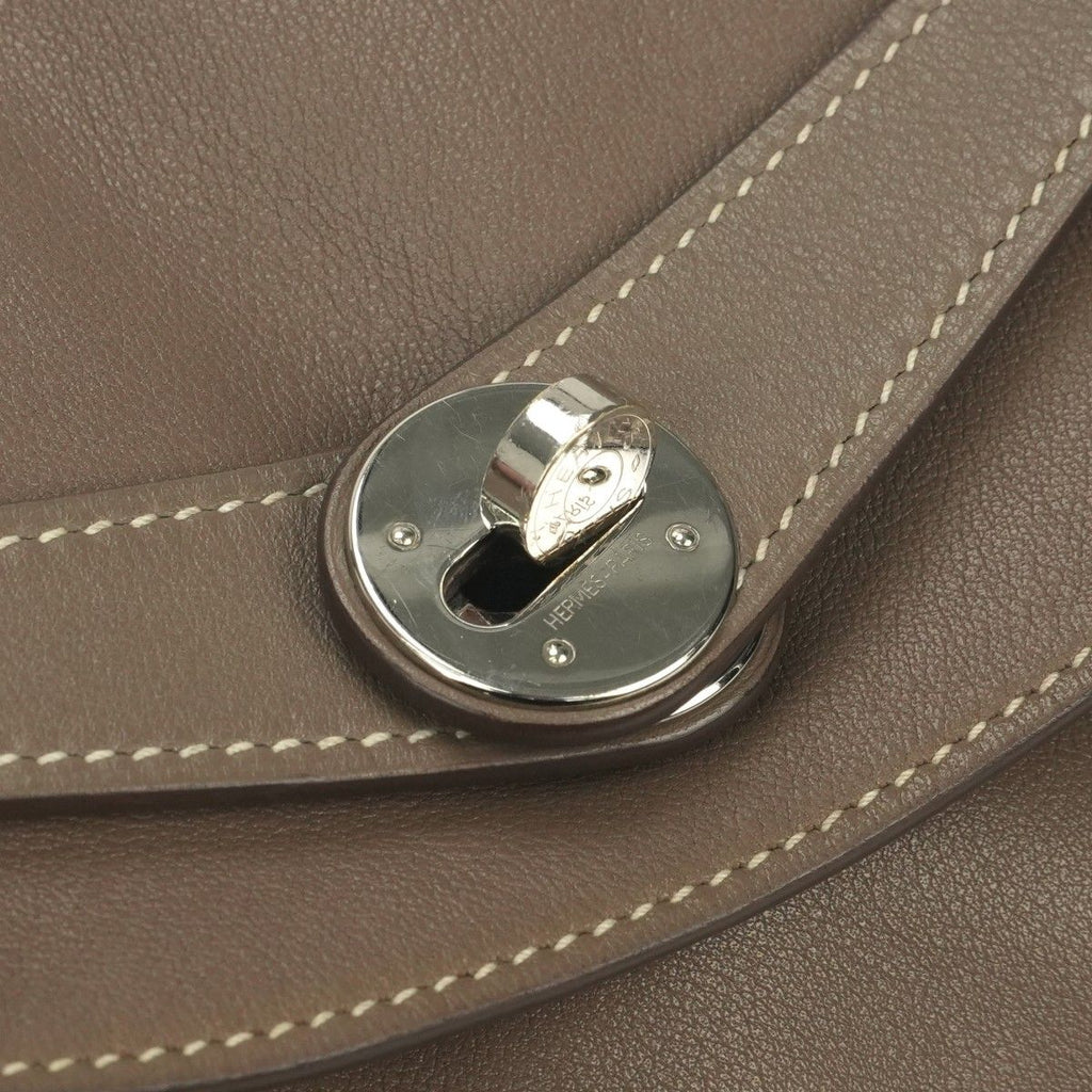 Hermes Lindy 34 Tote Shoulder Bag Swift Etoupe Gray Silver 2-Way Veau — view 7