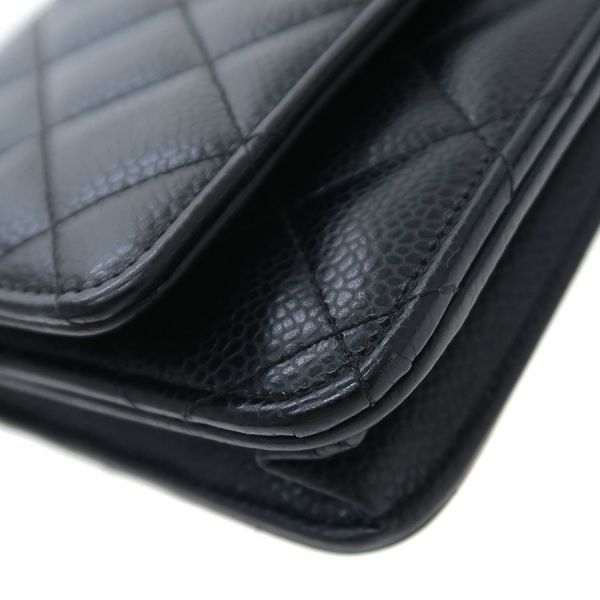 Chanel Caviar Quilted Chain Wallet Shoulder — view 5