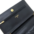 Chanel Caviar Quilted Chain Wallet Shoulder — view 8
