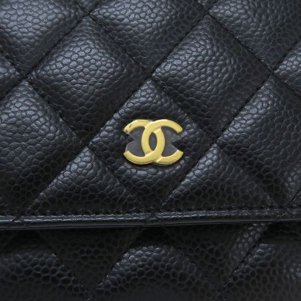 Chanel Caviar Quilted Chain Wallet Shoulder — view 6