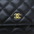 Chanel Caviar Quilted Chain Wallet Shoulder — view 6