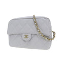 Chanel Quilted Chain Shoulder Bag Gray